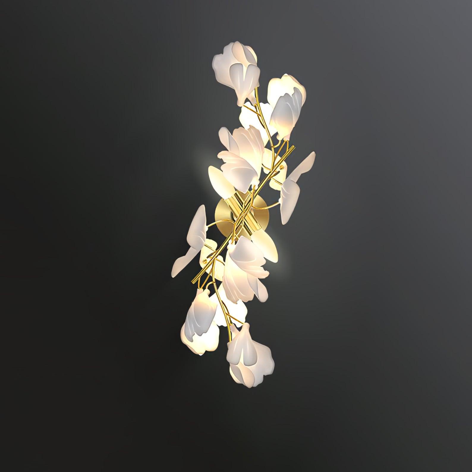Lustra Wall Lamp Gingko Flowers Brass