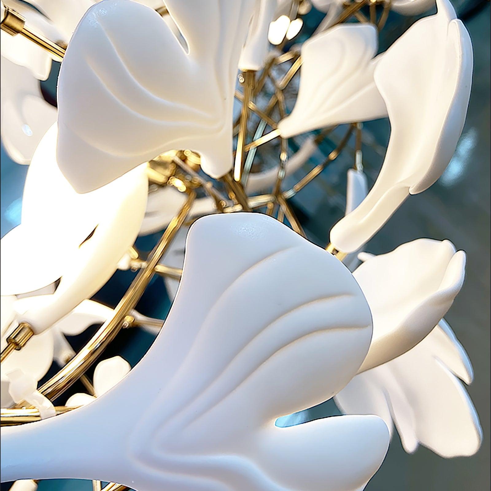 Gingko Lustre Version Longue Porcelaine Branche de Feuille Organique