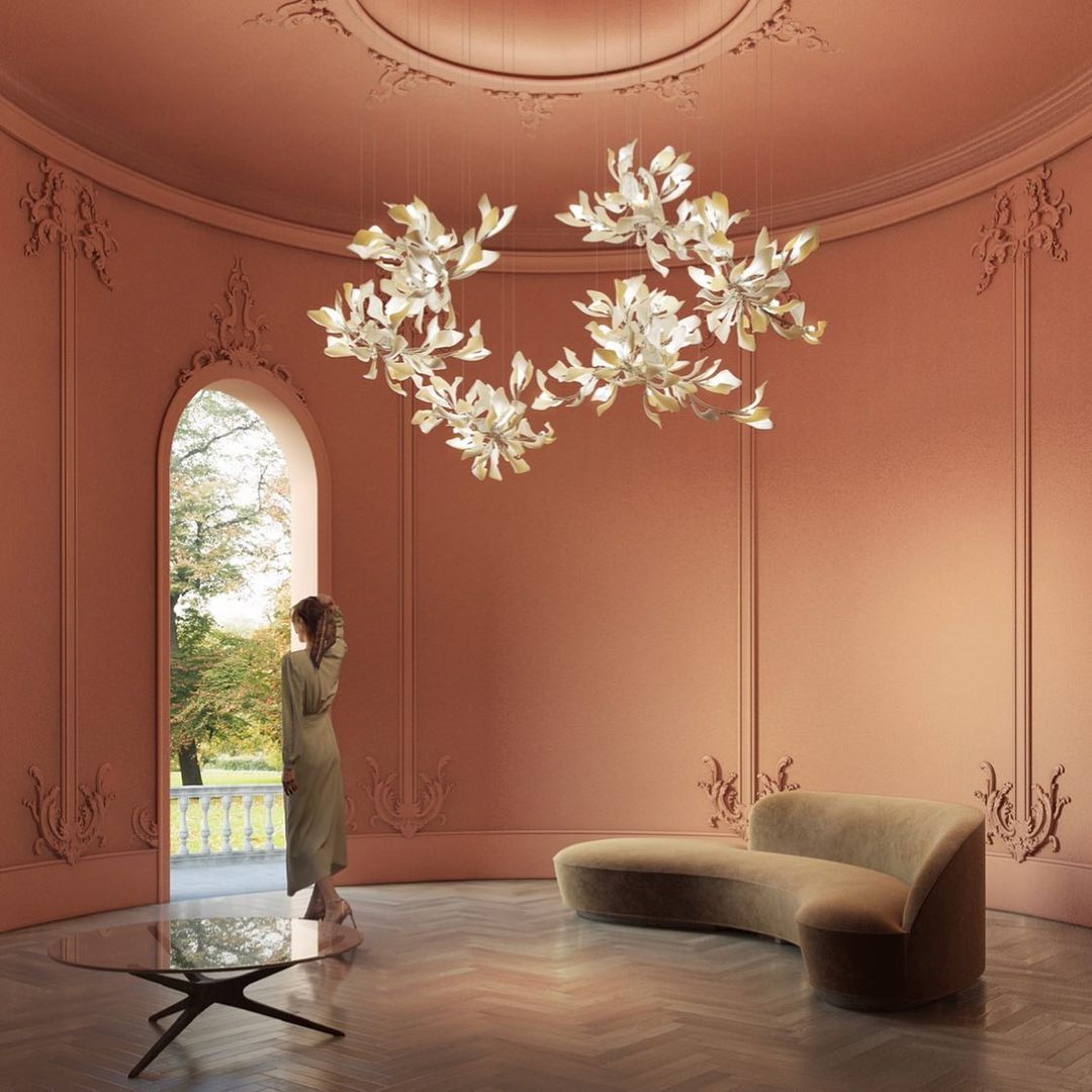 Olivia Céramique Gingko Feuille Lustre