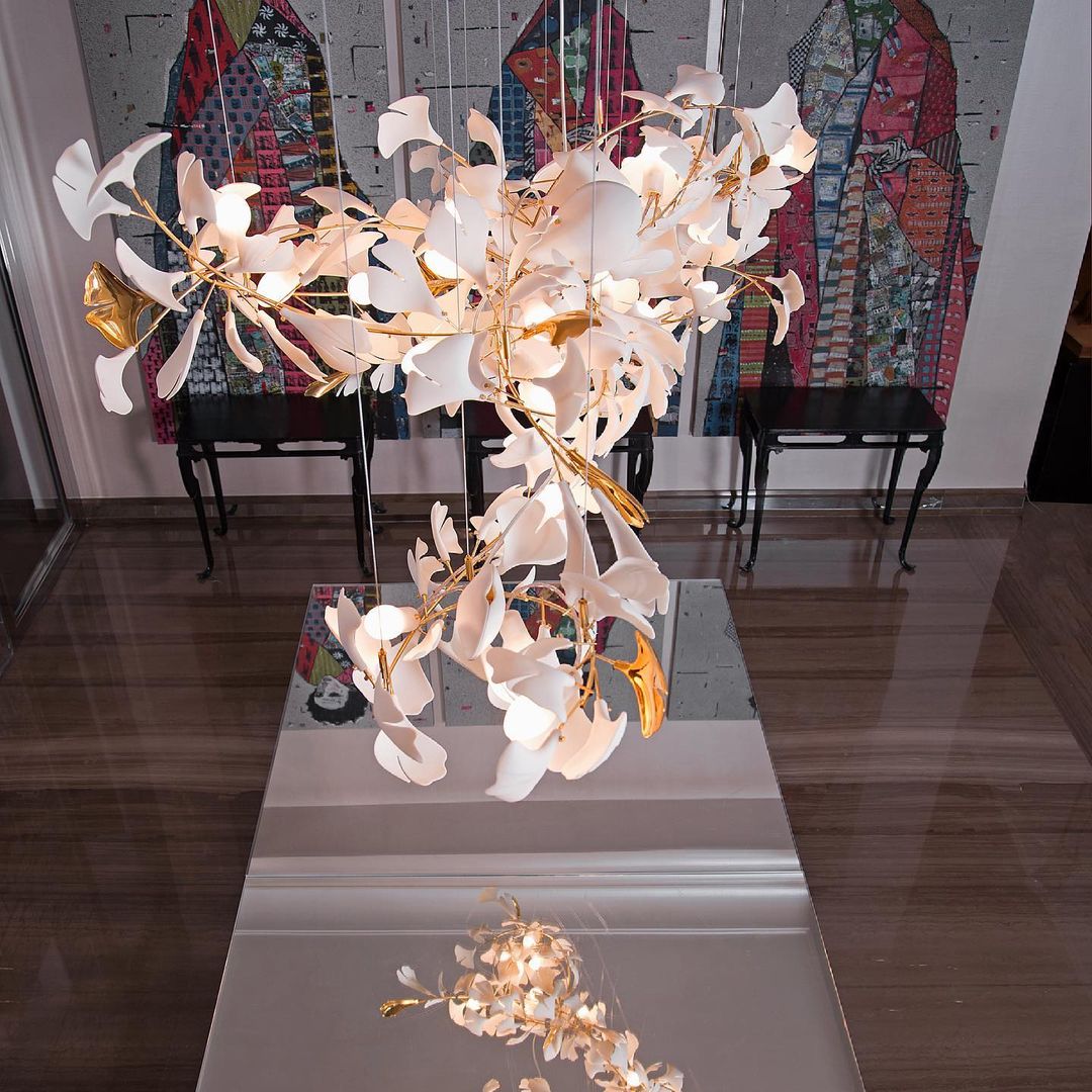 Olivia Céramique Gingko Feuille Lustre