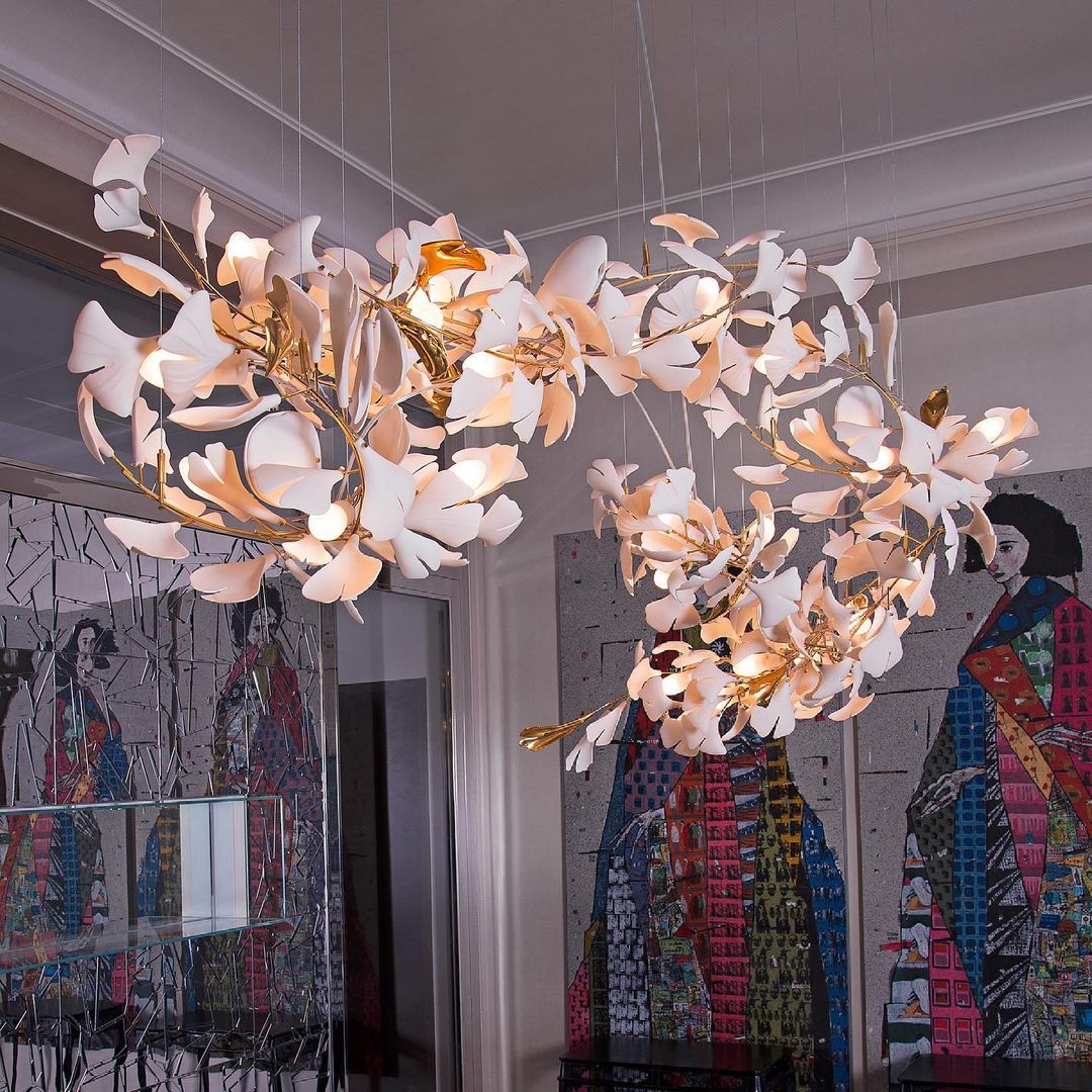 Olivia Céramique Gingko Feuille Lustre
