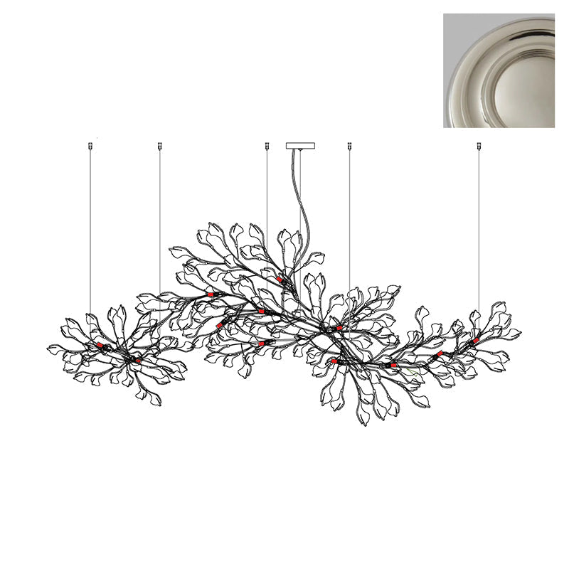 Gingko Lustre Version Longue Porcelaine Branche de Feuille Organique