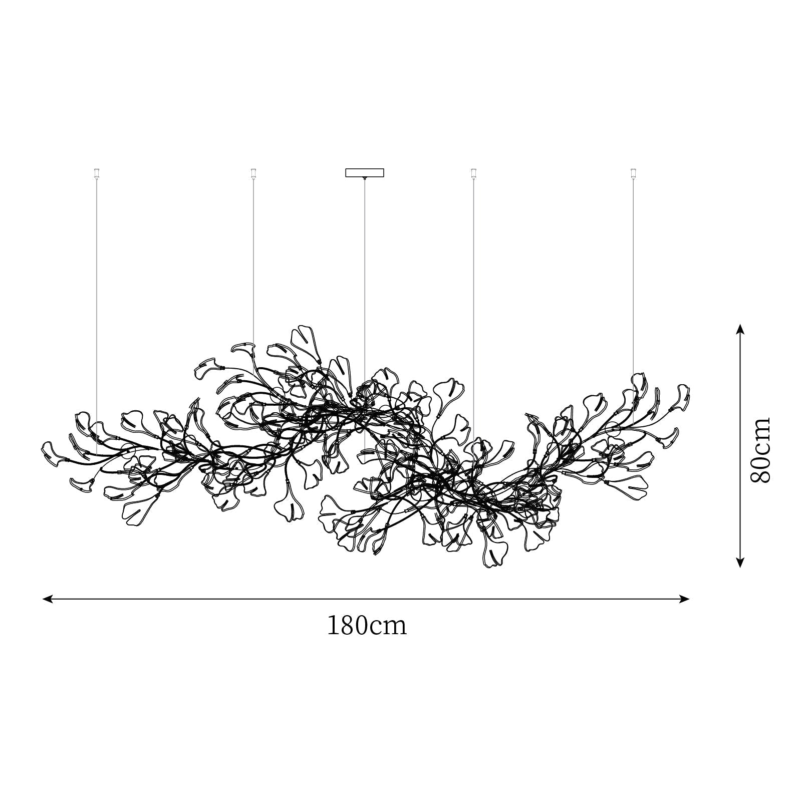 Gingko Lustre Version Longue Porcelaine Branche de Feuille Organique