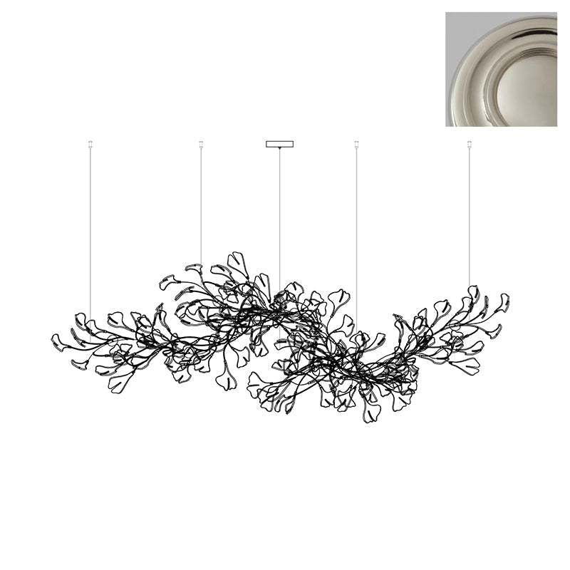 Gingko Lustre Version Longue Porcelaine Branche de Feuille Organique