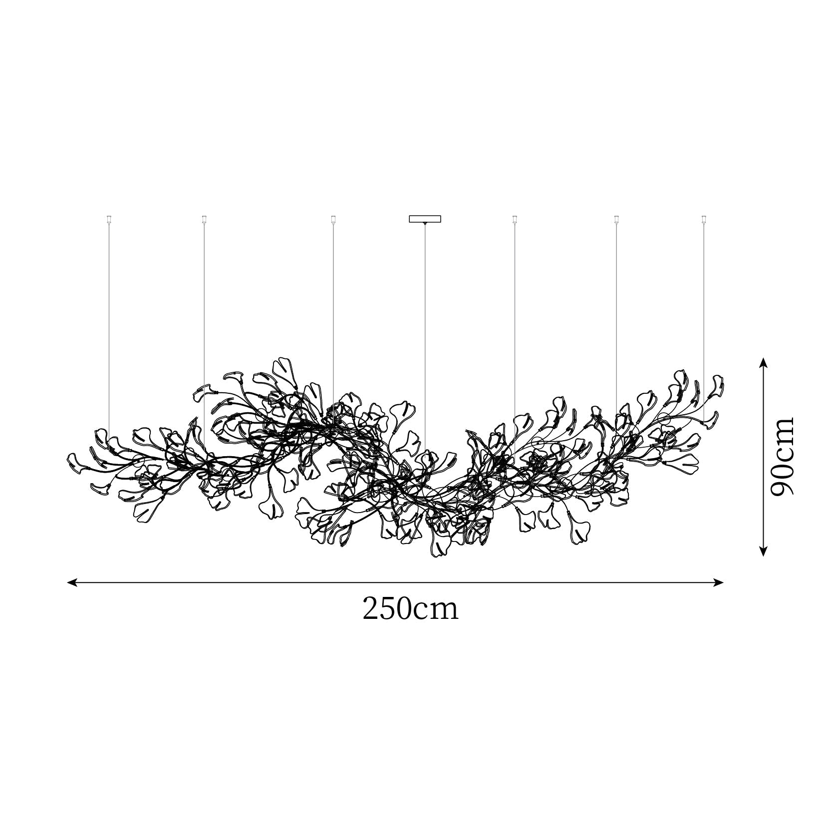 Gingko Lustre Longue Version Porcelaine Nature Inspiré
