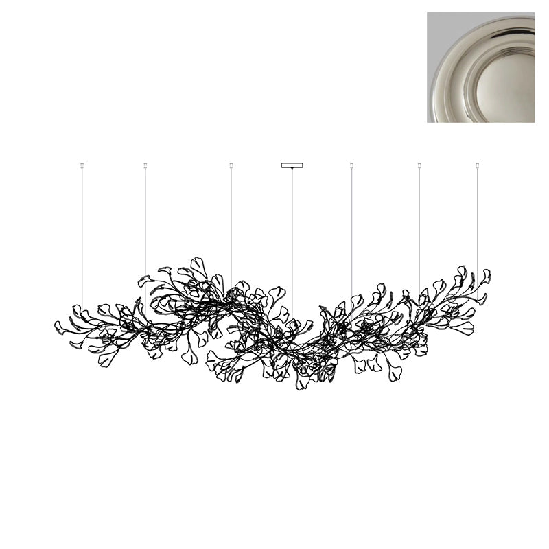 Gingko Lustre Version Longue Porcelaine Branche de Feuille Organique
