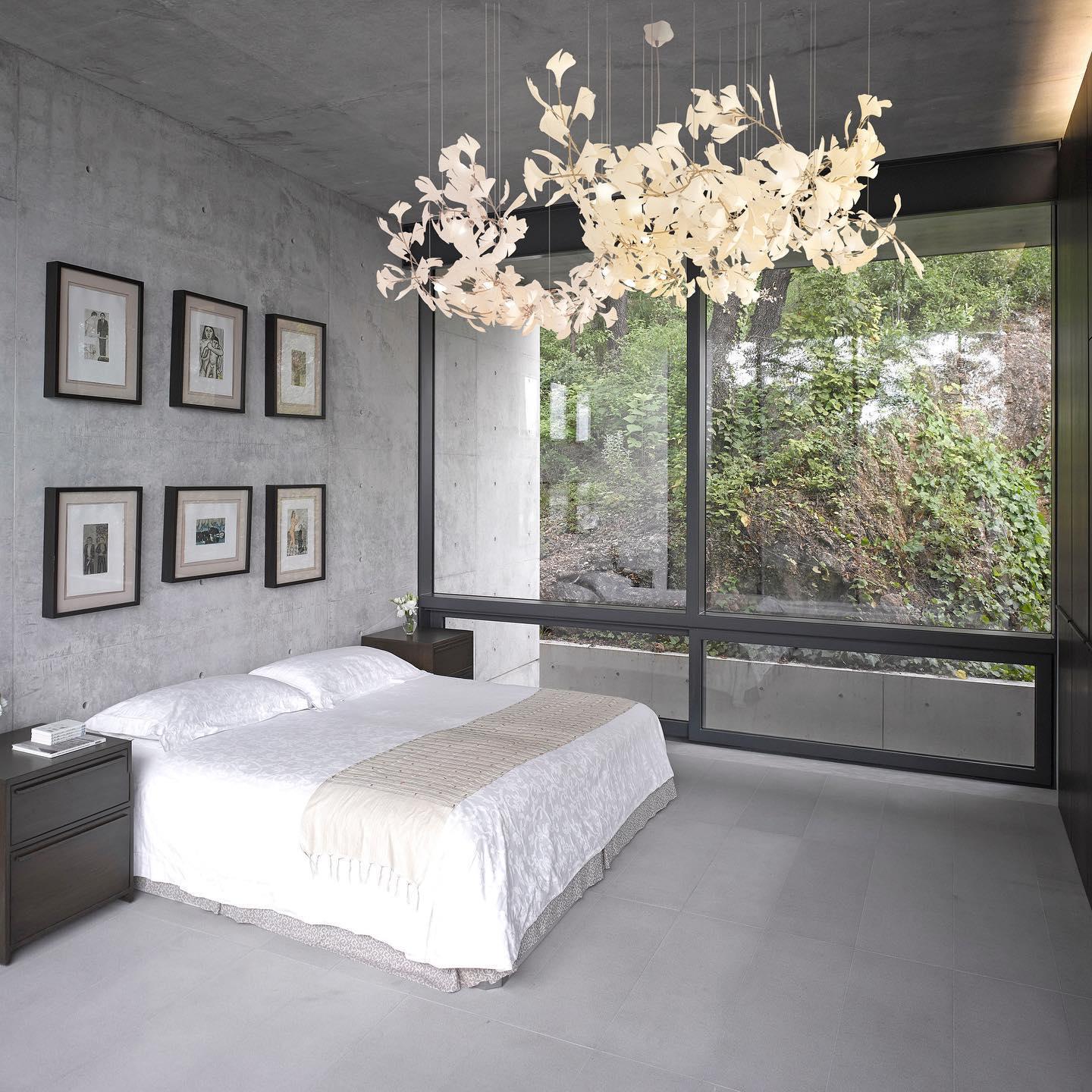 Olivia Lustre en céramique en forme de branche avec feuille de gingko