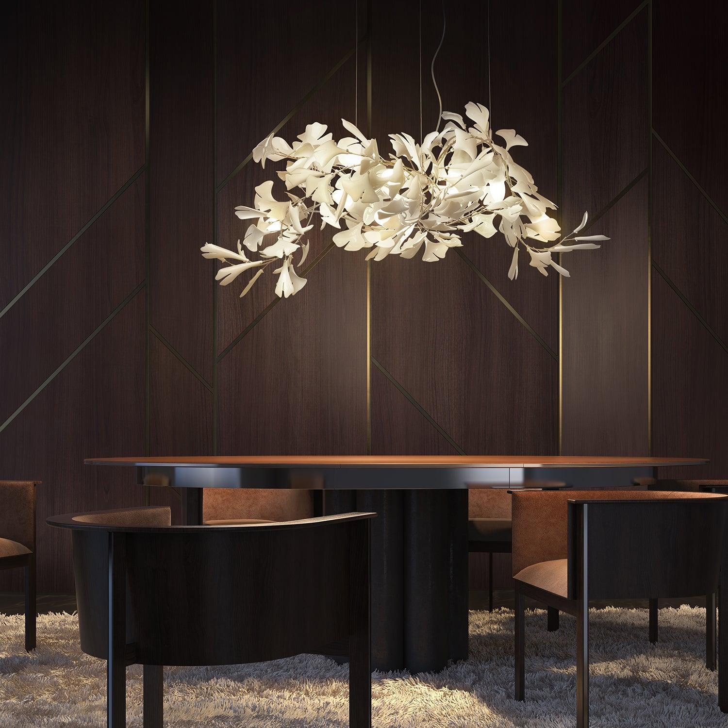Gingko Lustre A Style Forme Branche Feuille Moderne Salle à Manger