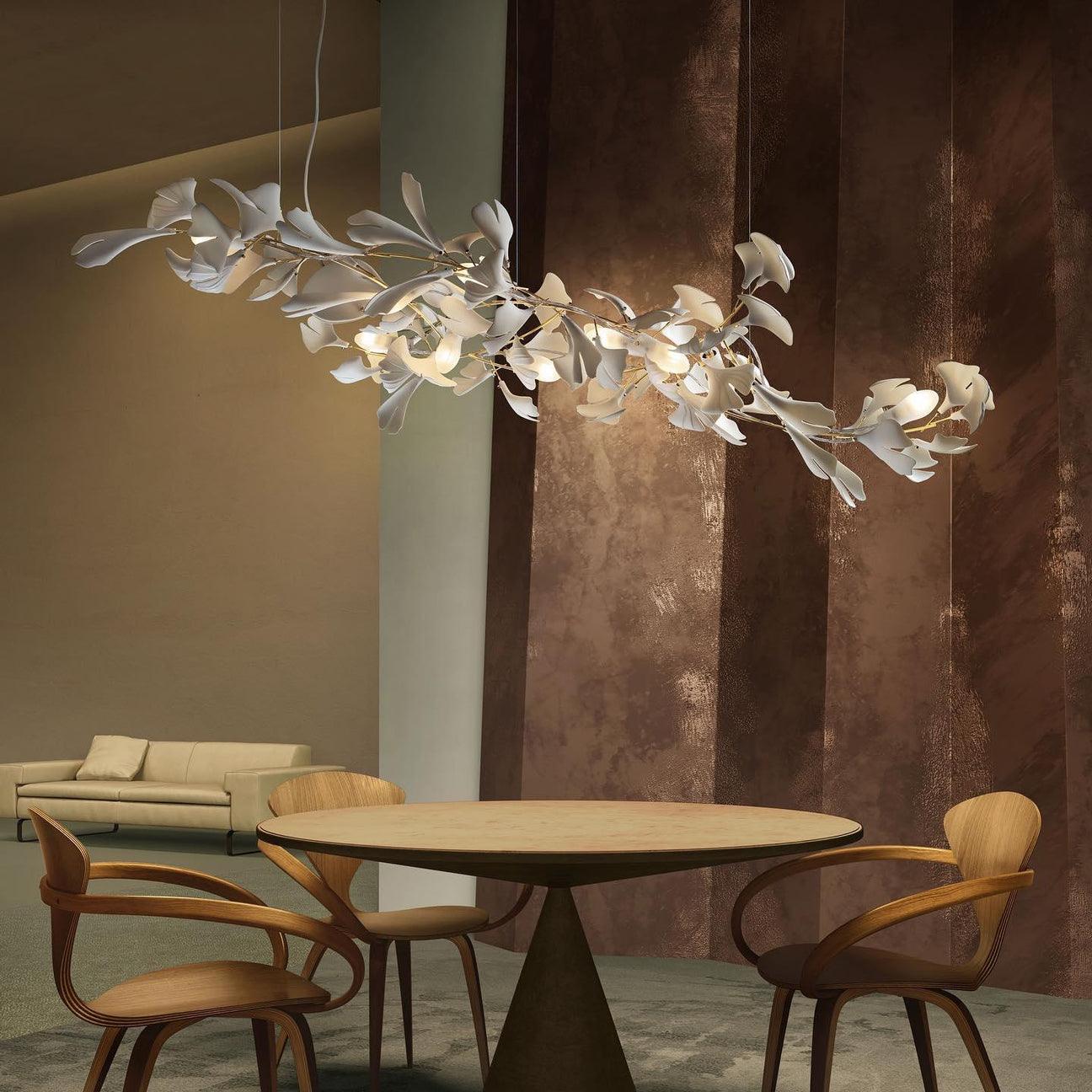 Gingko Lustre A Style Forme Branche Feuille Moderne Salle à Manger