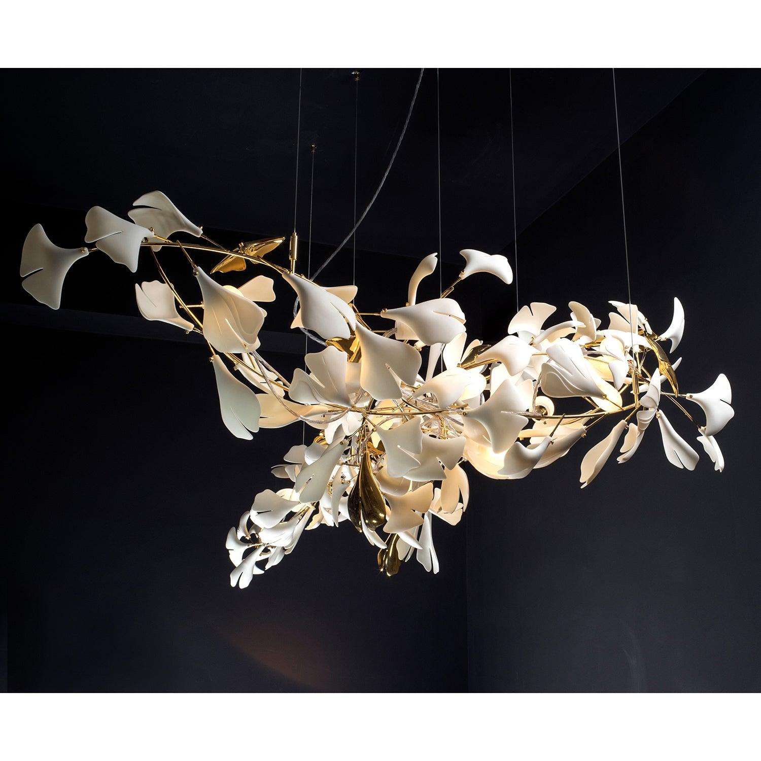 Gingko Lustre A Style Forme Branche Feuille Moderne Salle à Manger