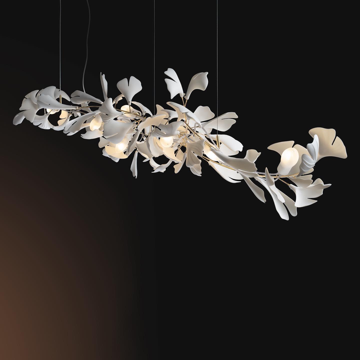 Gingko Lustre A Style Forme Branche Feuille Moderne Salle à Manger