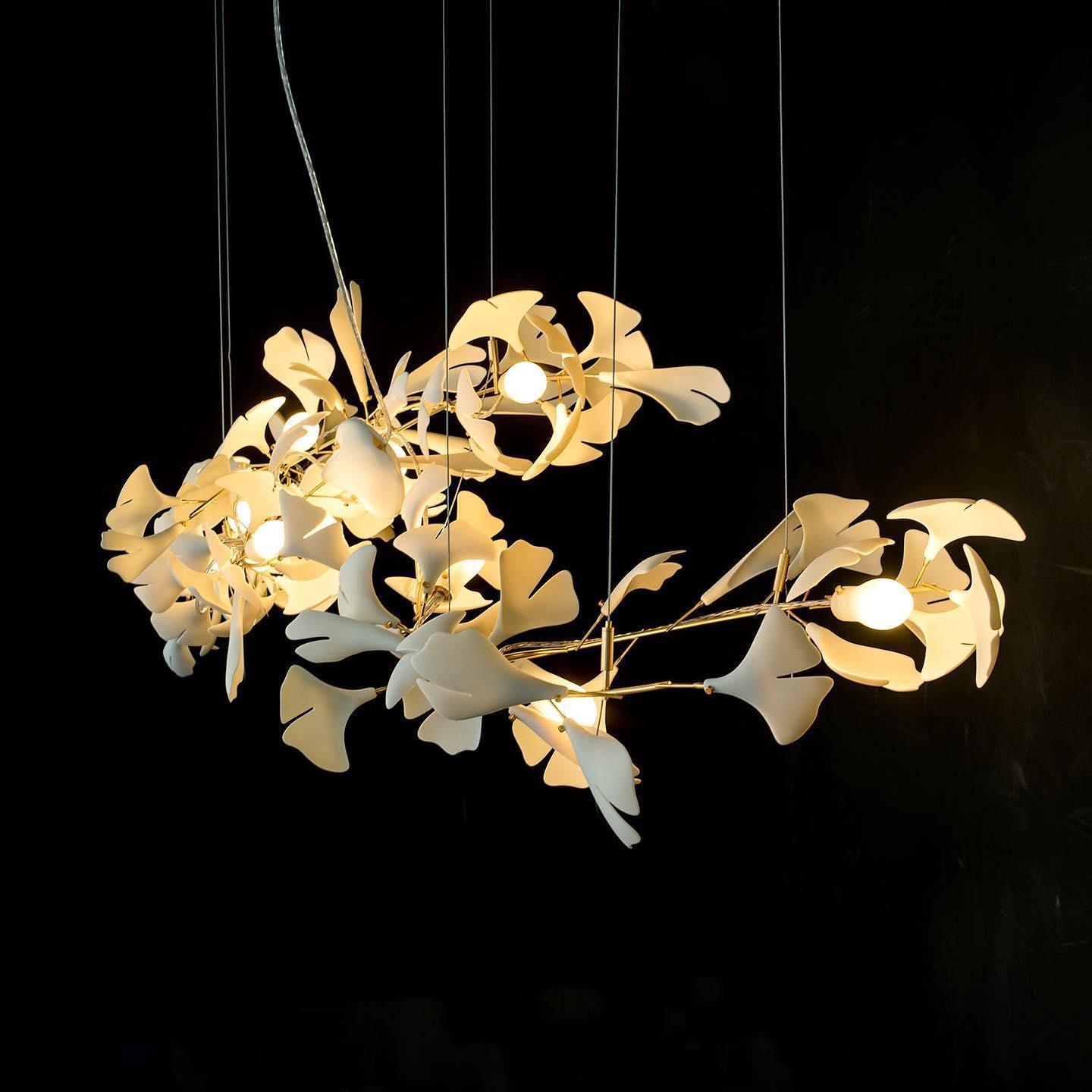 Gingko Lustre A Style Forme Branche Feuille Moderne Salle à Manger