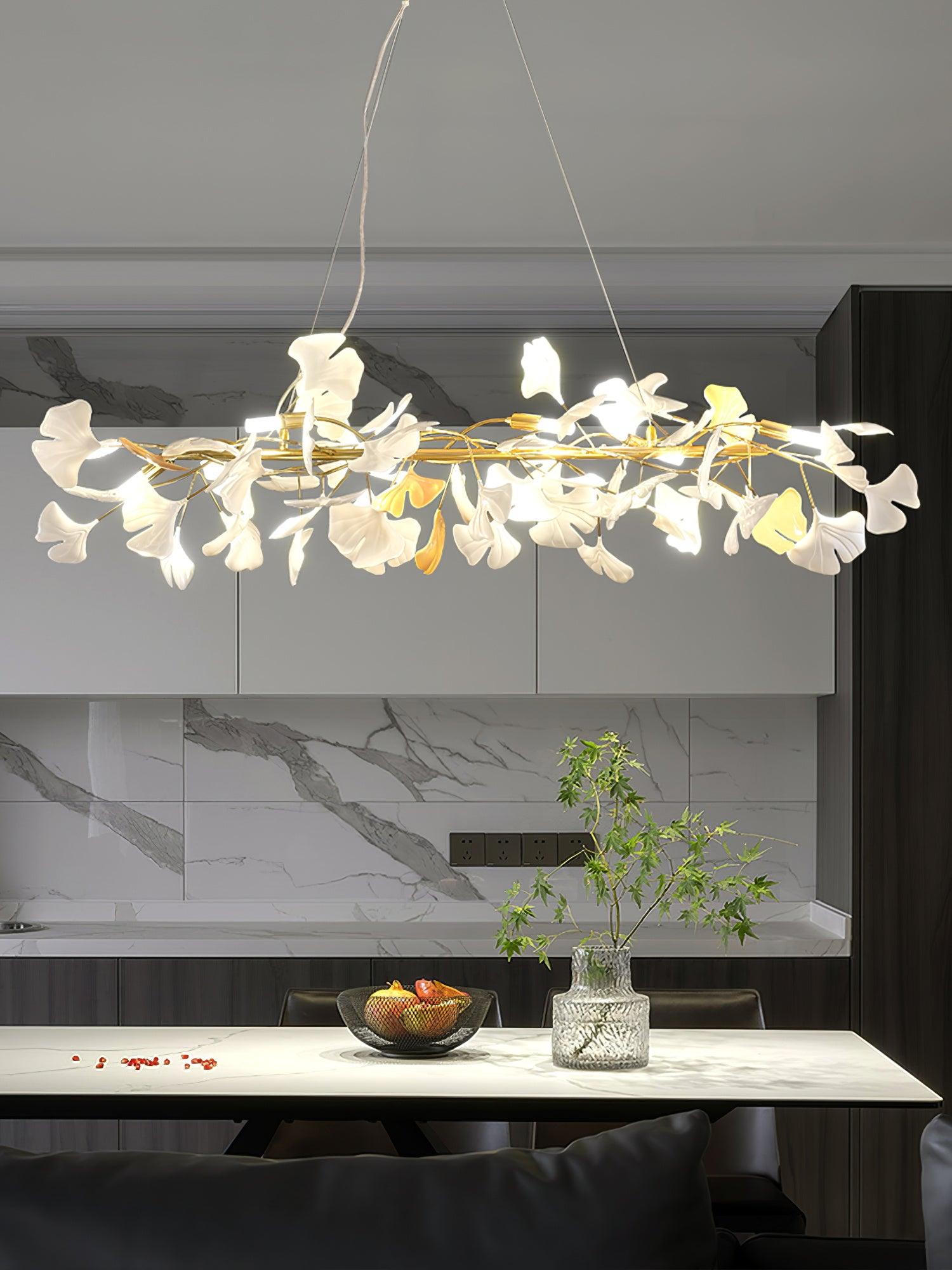 Bloom Lustre Céramique Ginkgo Blanc Or