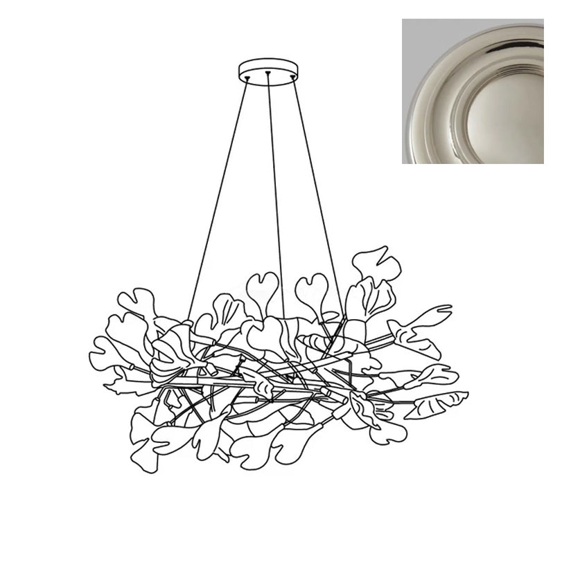 Ginkgo Lustre White Ceramic Petals Gold Branches Art