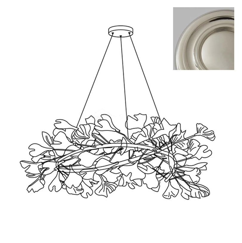 Ginkgo Lustre White Ceramic Petals Gold Branches Art