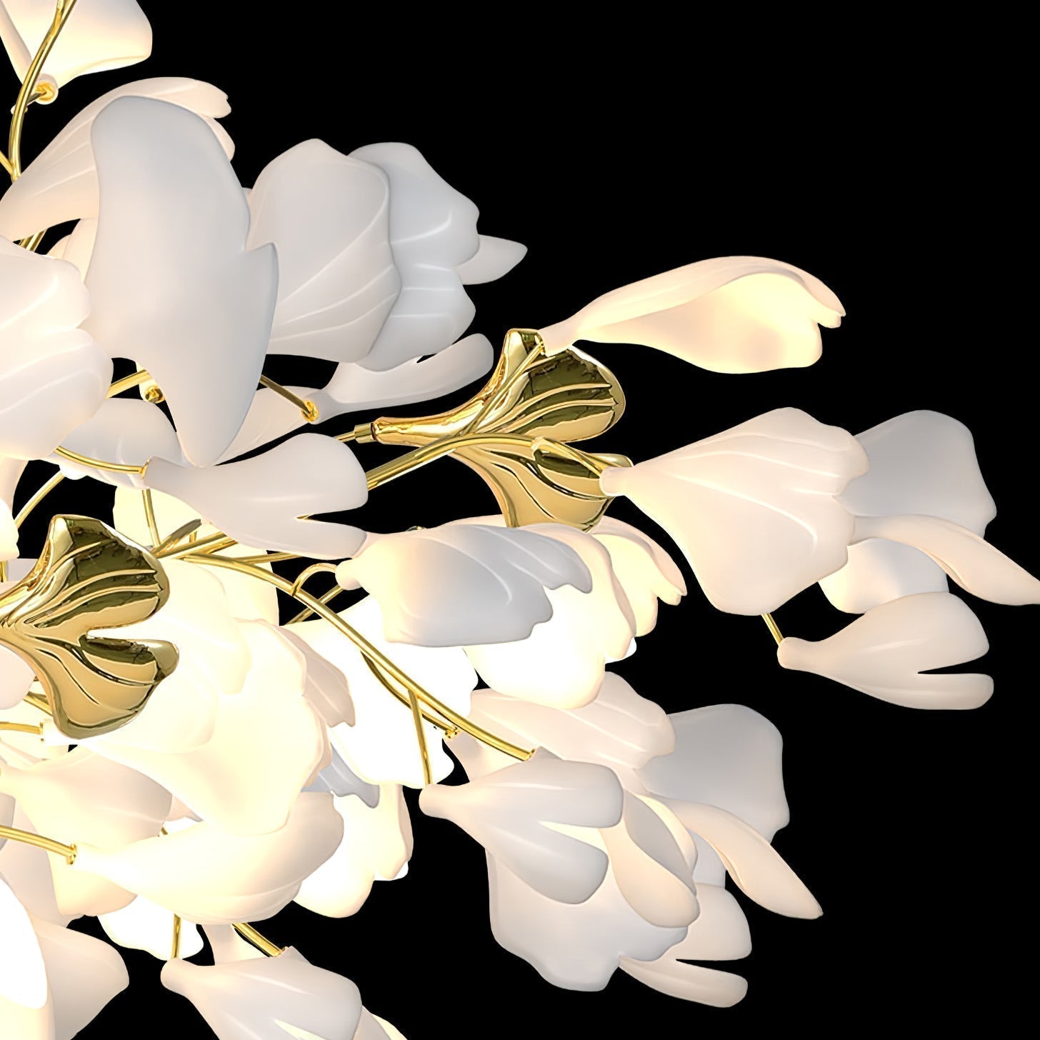 Ivmarel Lustre en céramique à longues branches de gingko