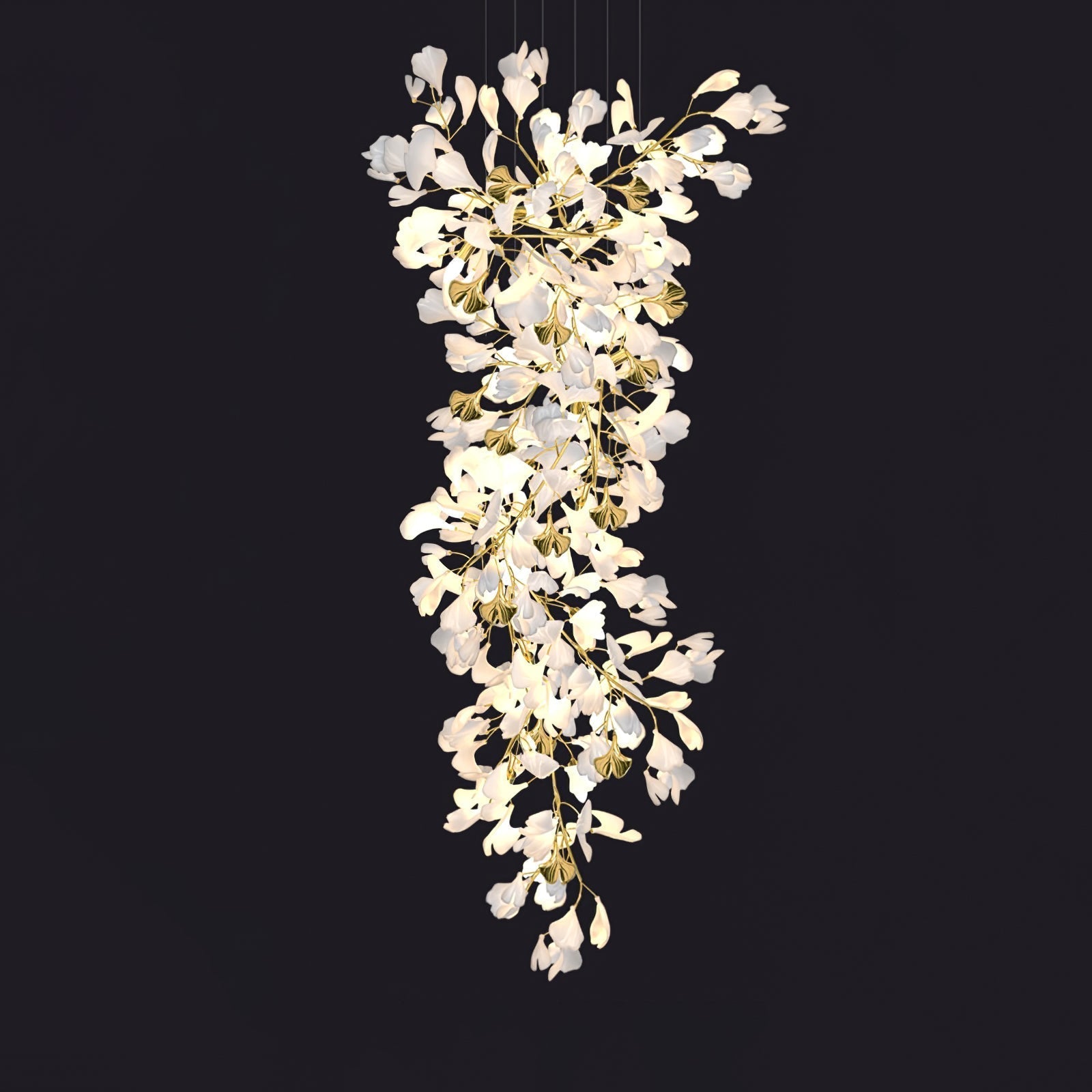 Olivia Lustre Céramique Gingko Luxe Escalier d'Hôtel