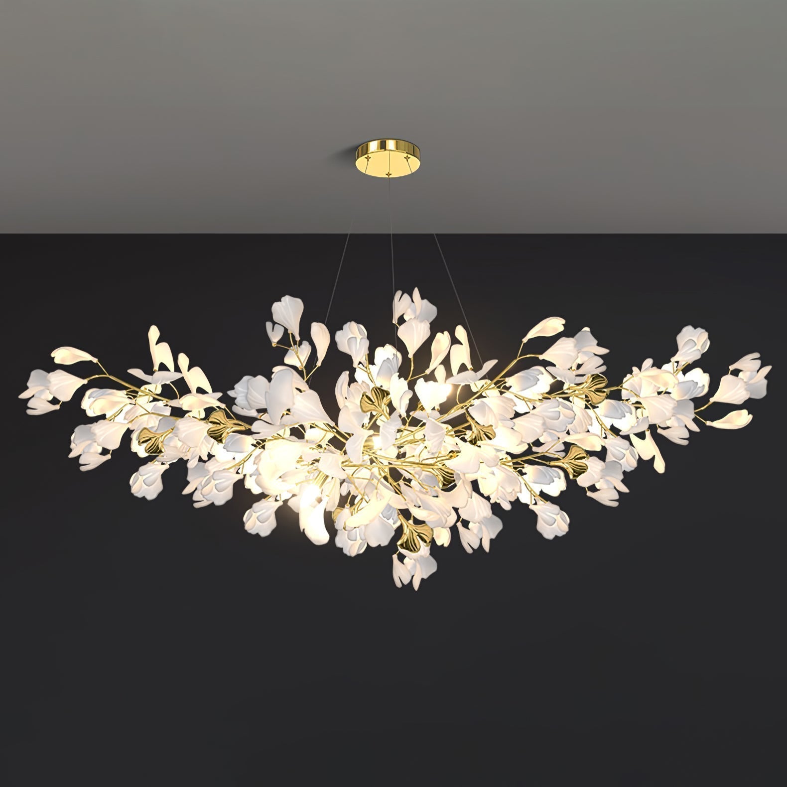 Olivia Lustre Céramique Gingko Luxe Escalier d'Hôtel