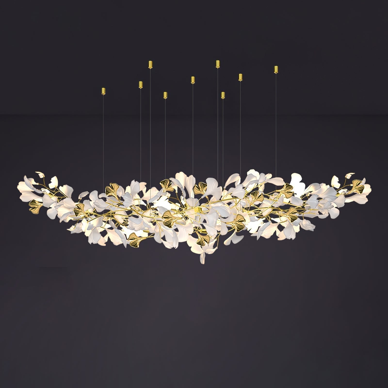 Olivia Lustre Céramique Gingko Luxe Escalier d'Hôtel