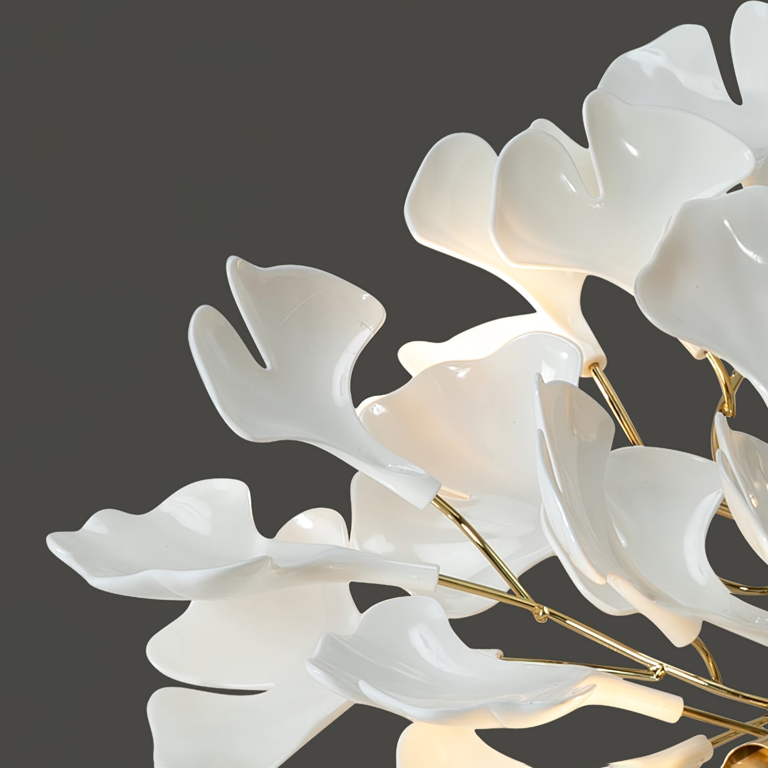 Ivmarel Lustre en céramique à longues branches de gingko