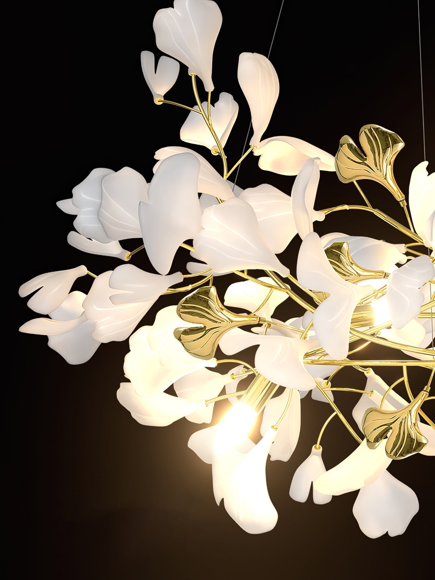 Ivmarel Lustre en céramique à longues branches de gingko
