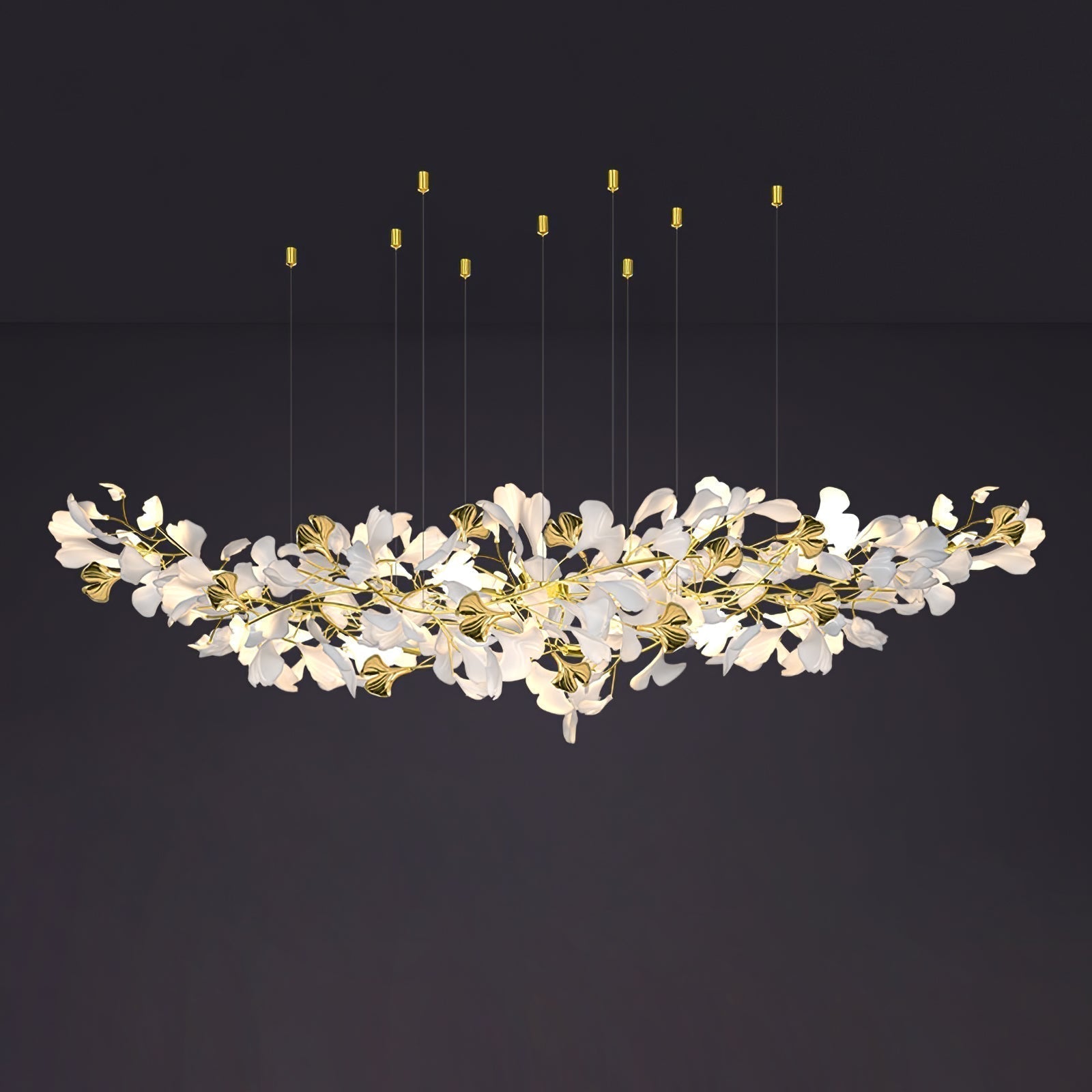 Olivia Lustre Céramique Gingko Luxe Escalier d'Hôtel