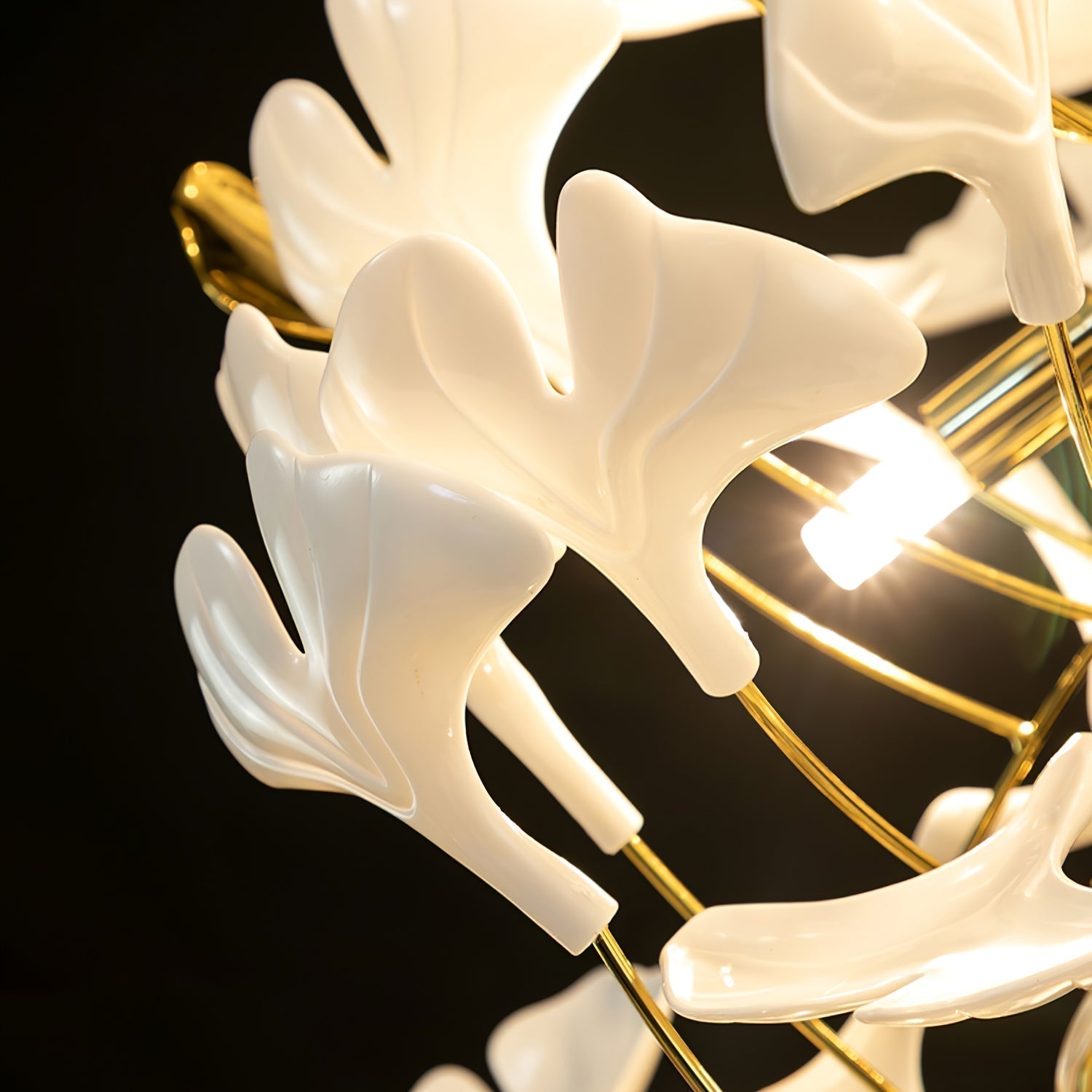 Ivmarel Lustre en céramique à longues branches de gingko