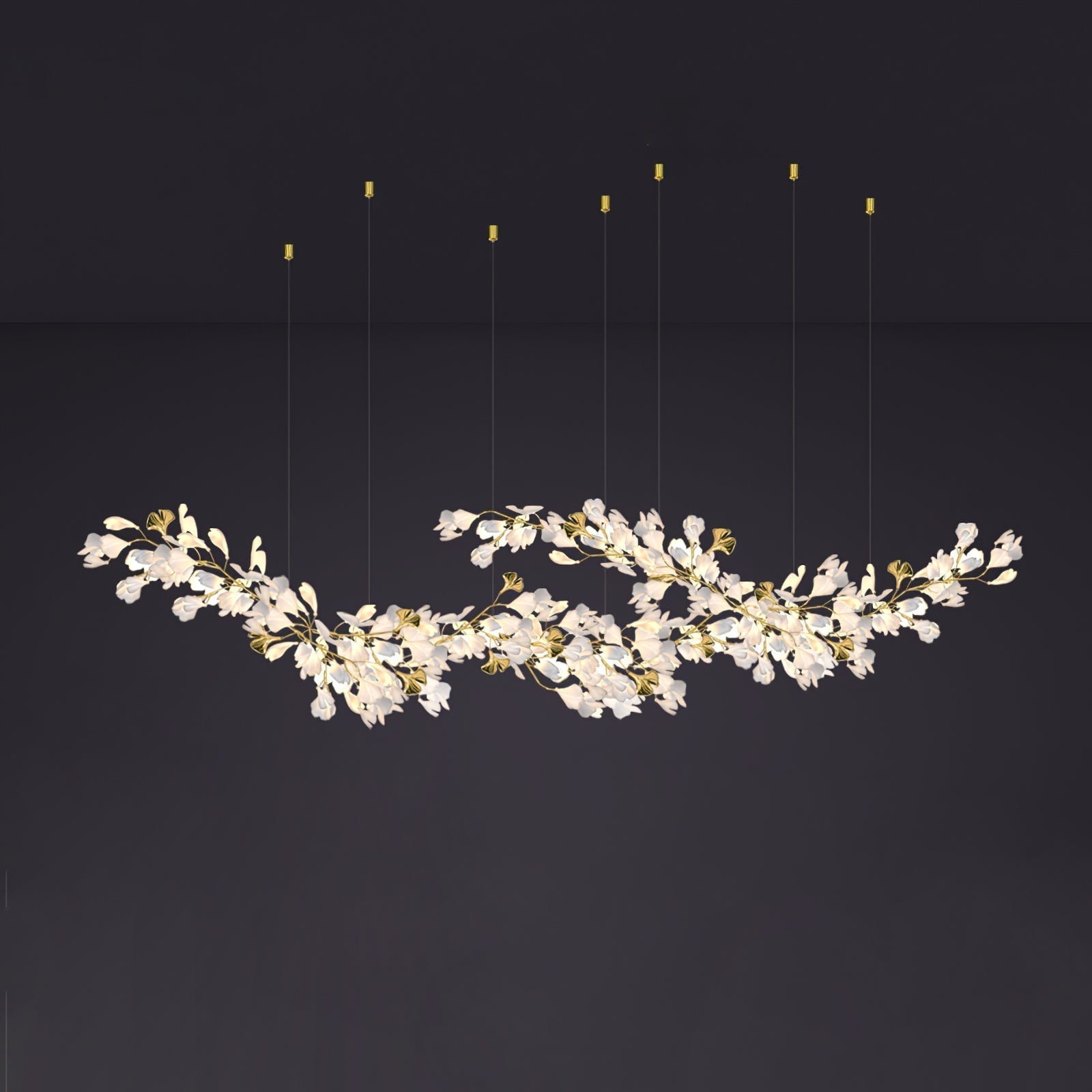 Olivia Lustre Céramique Gingko Luxe Escalier d'Hôtel