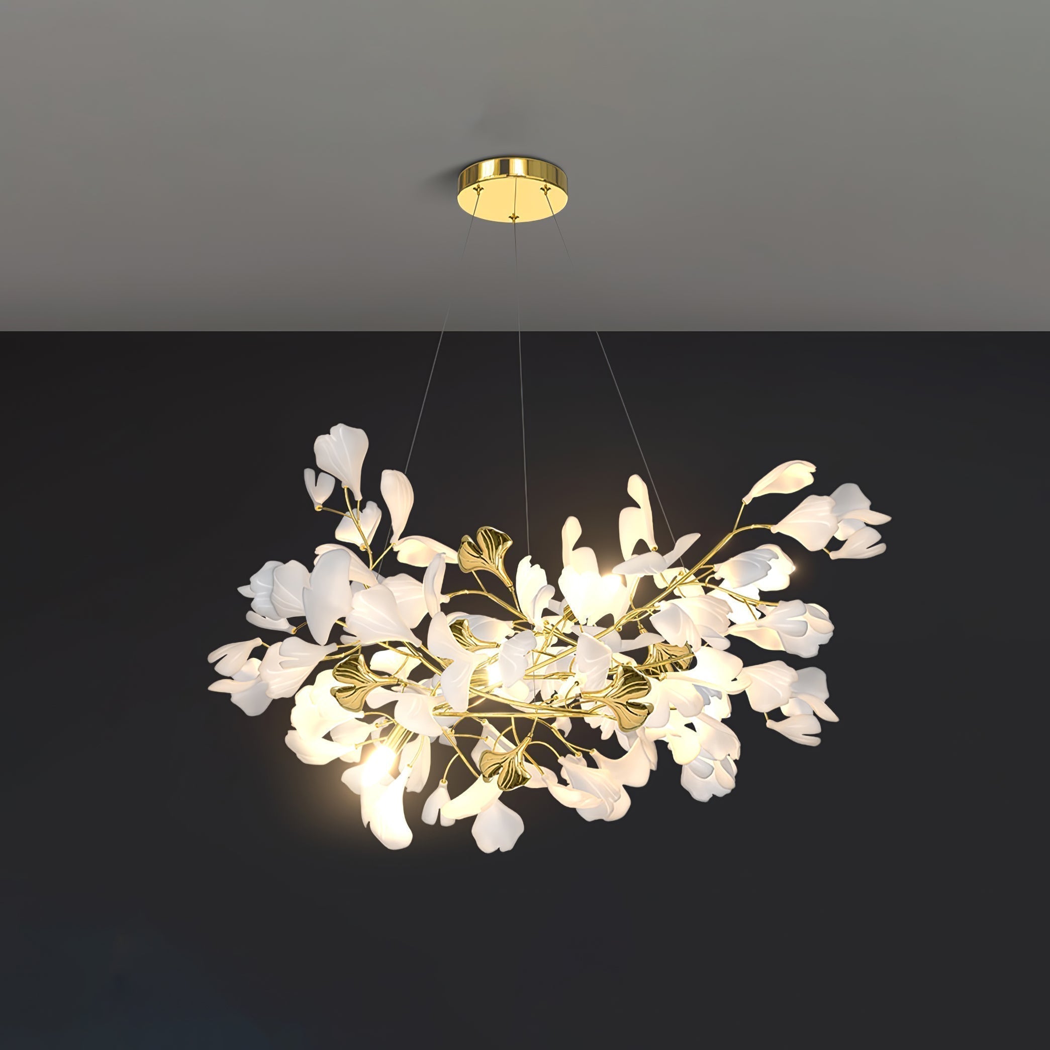 Olivia Lustre Céramique Gingko Luxe Escalier d'Hôtel