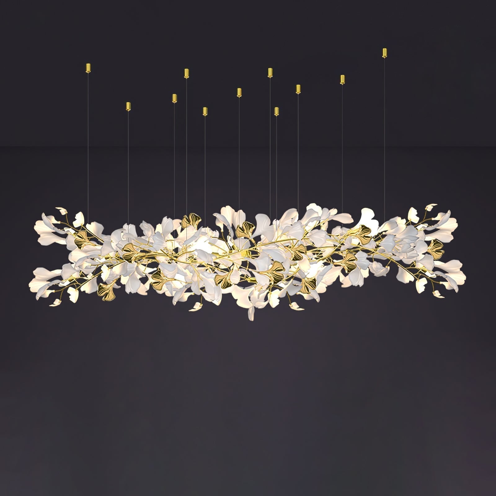 Olivia Lustre Céramique Gingko Luxe Escalier d'Hôtel
