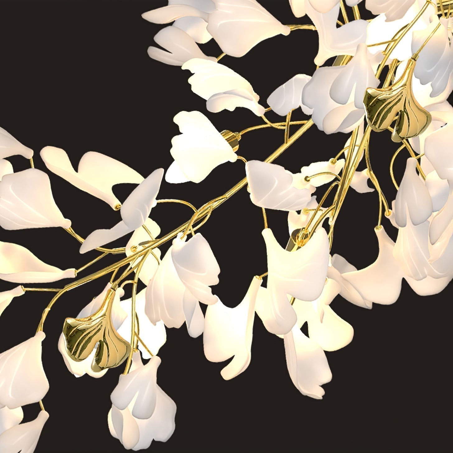 Ivmarel Lustre en céramique à longues branches de gingko