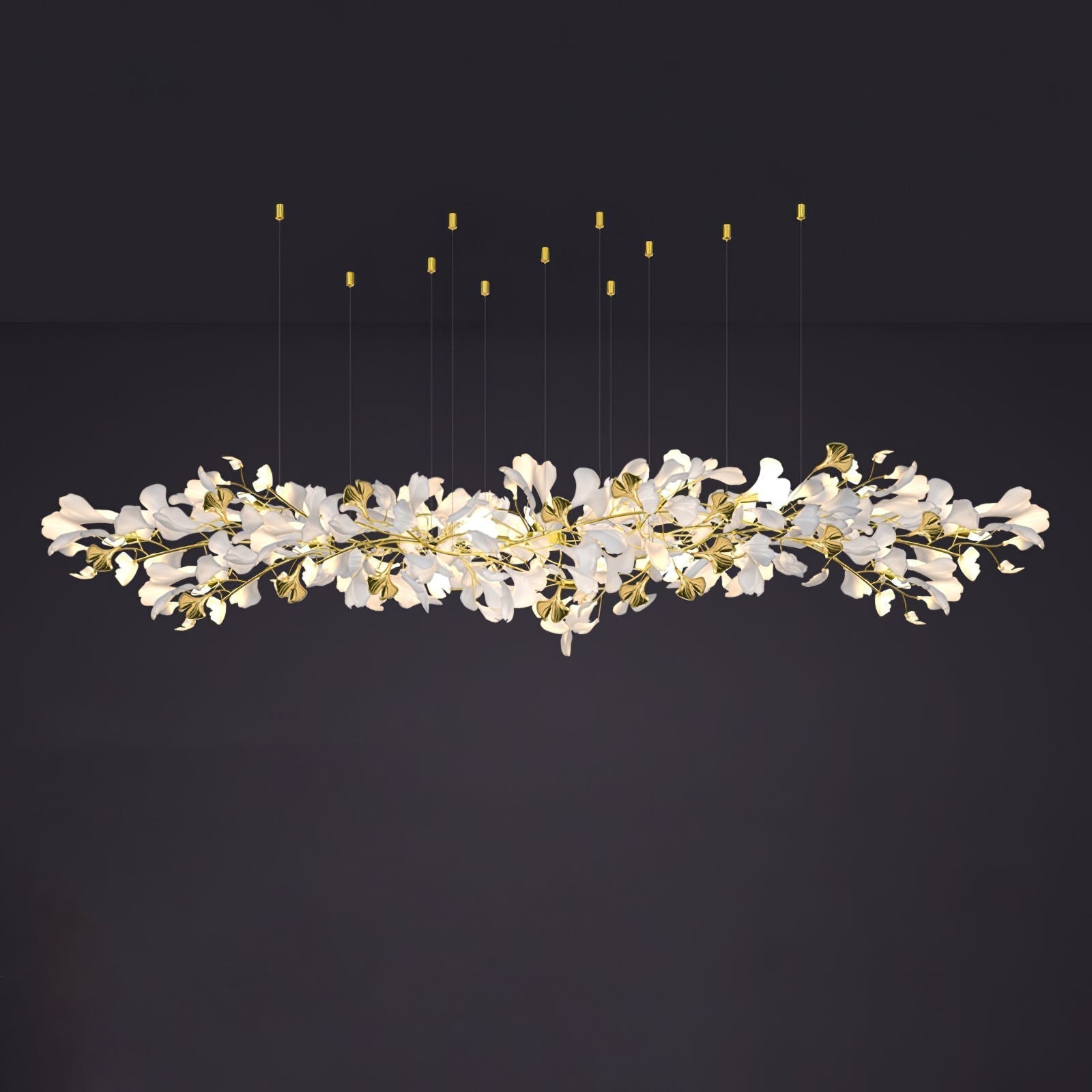 Olivia Lustre Céramique Gingko Luxe Escalier d'Hôtel