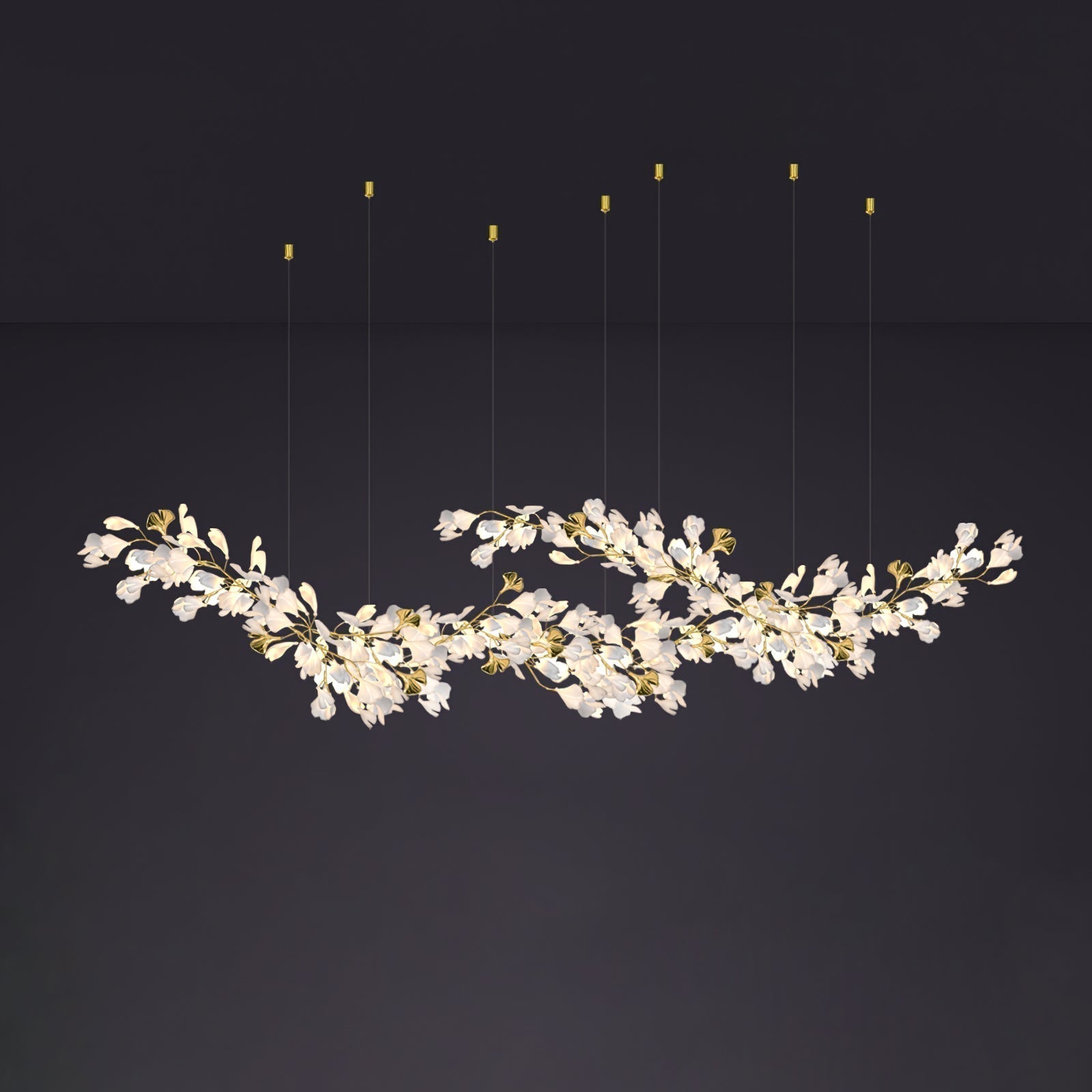 Olivia Lustre Céramique Gingko Luxe Escalier d'Hôtel