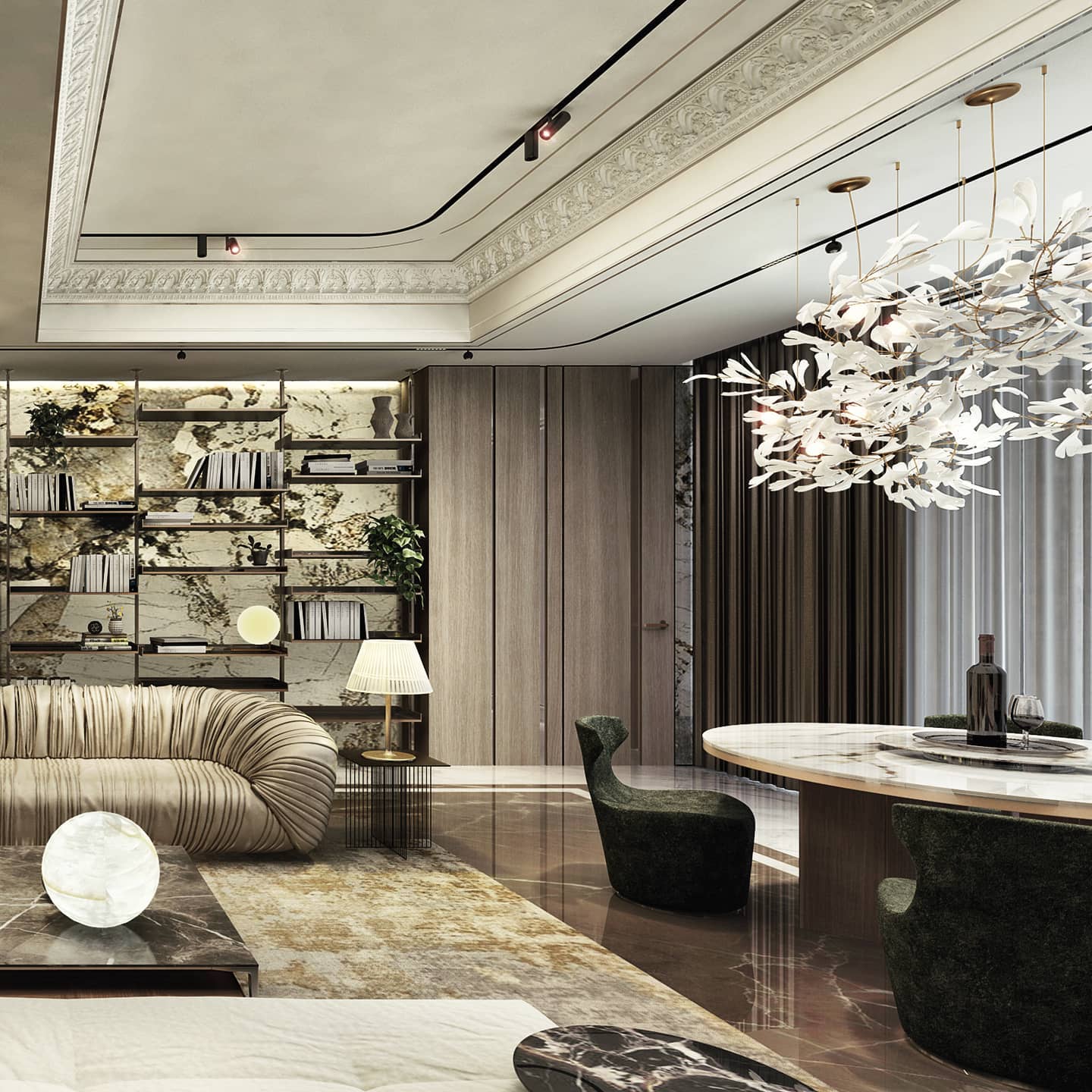 Olivia Céramique Gingko Feuille Lustre