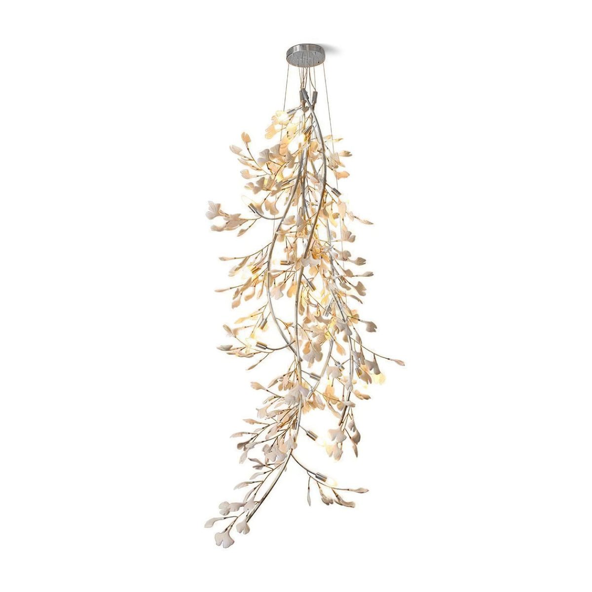 Ivmarel Lustre en céramique à longues branches de gingko