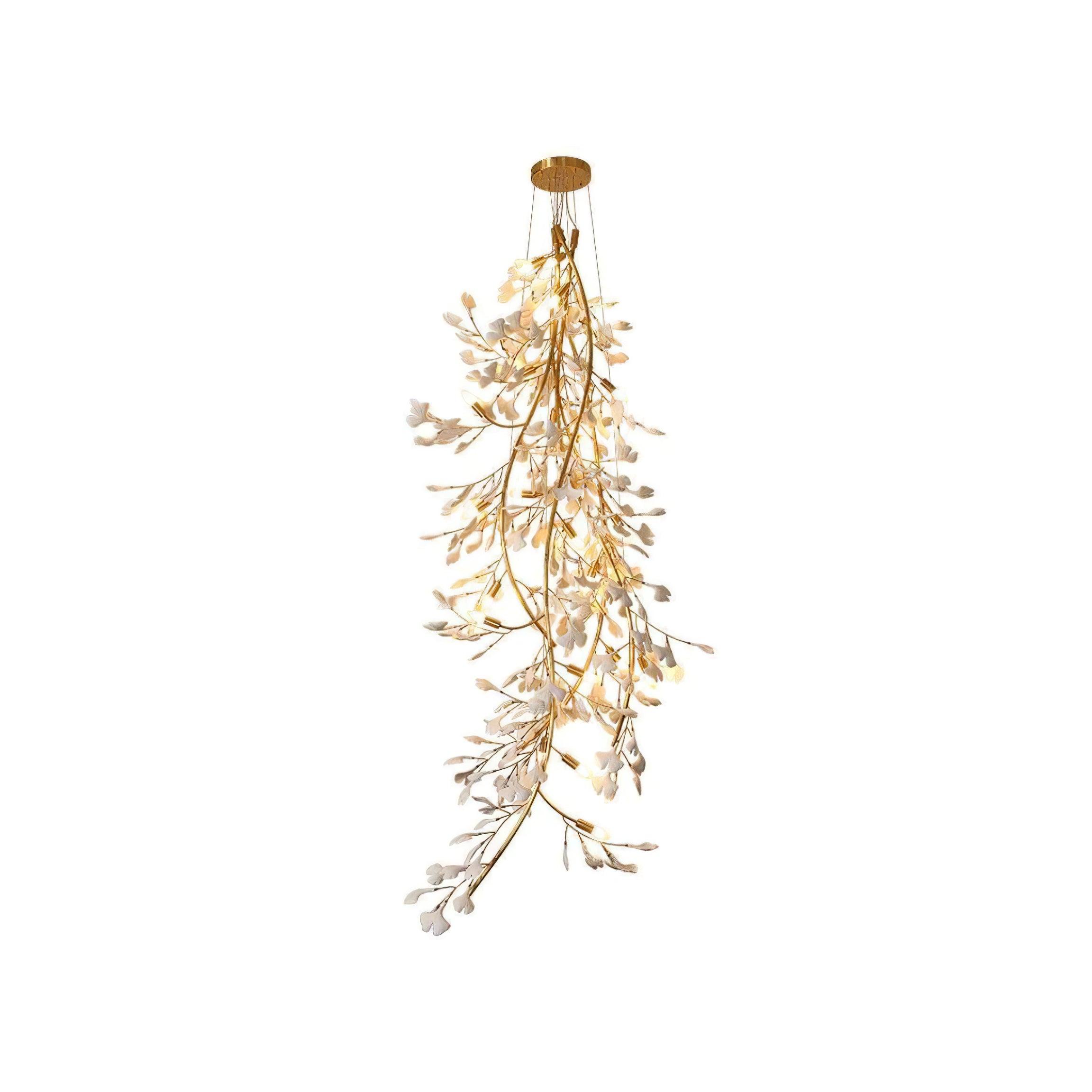 Ivmarel Lustre en céramique à longues branches de gingko