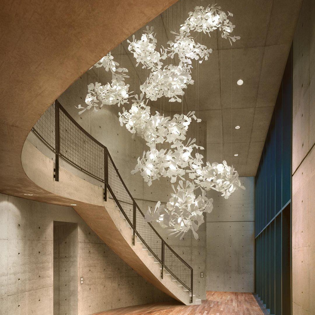 Ginkgo Lustre Rameau de Feuilles Organique Sculptural