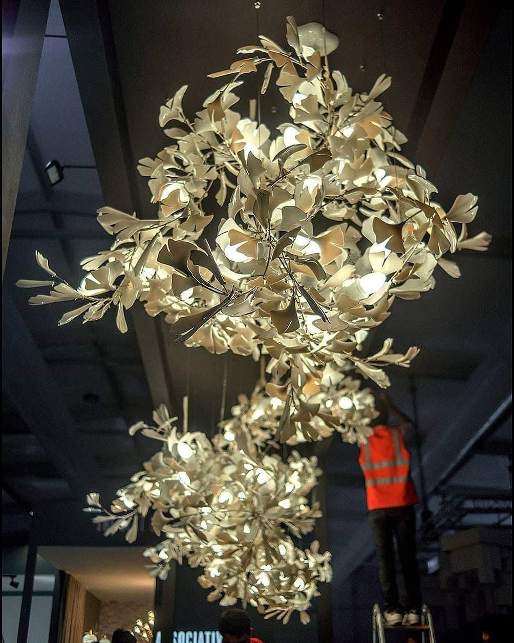 Gingko Lustre Feuille Forme Suspension Nature Inspiré