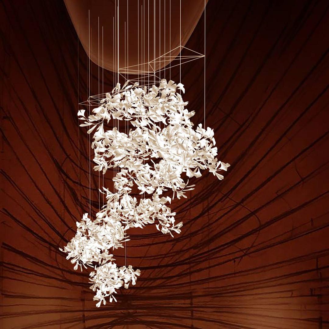 Gingko Lustre Feuille Forme Suspension Nature Inspiré
