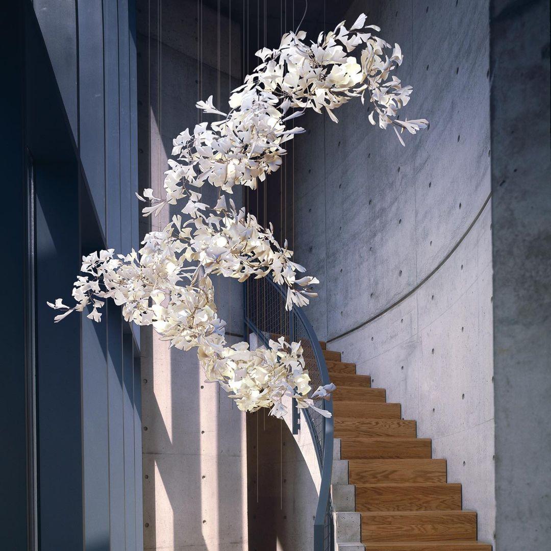 Gingko Lustre Feuille Forme Suspension Nature Inspiré