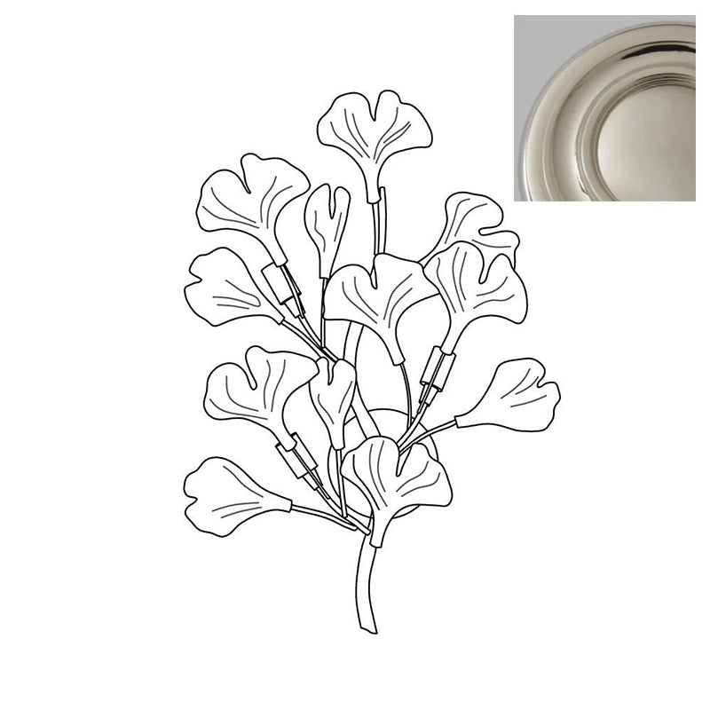 Gingko Applique Murale Abat-jours en Céramique Pétales Or Art Nouveau