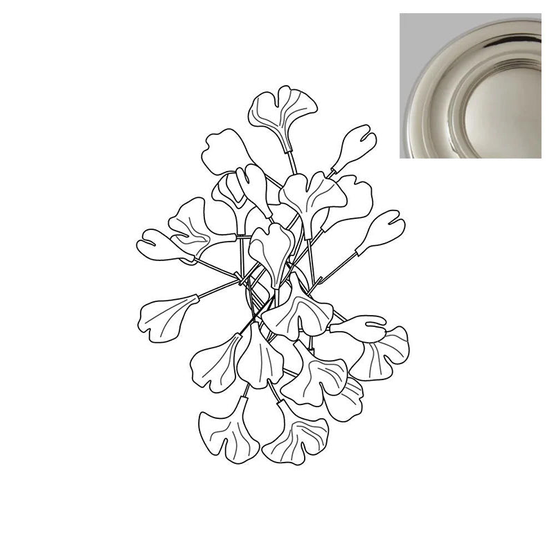Gingko Applique Murale Abat-jours en Céramique Pétales Or Art Nouveau