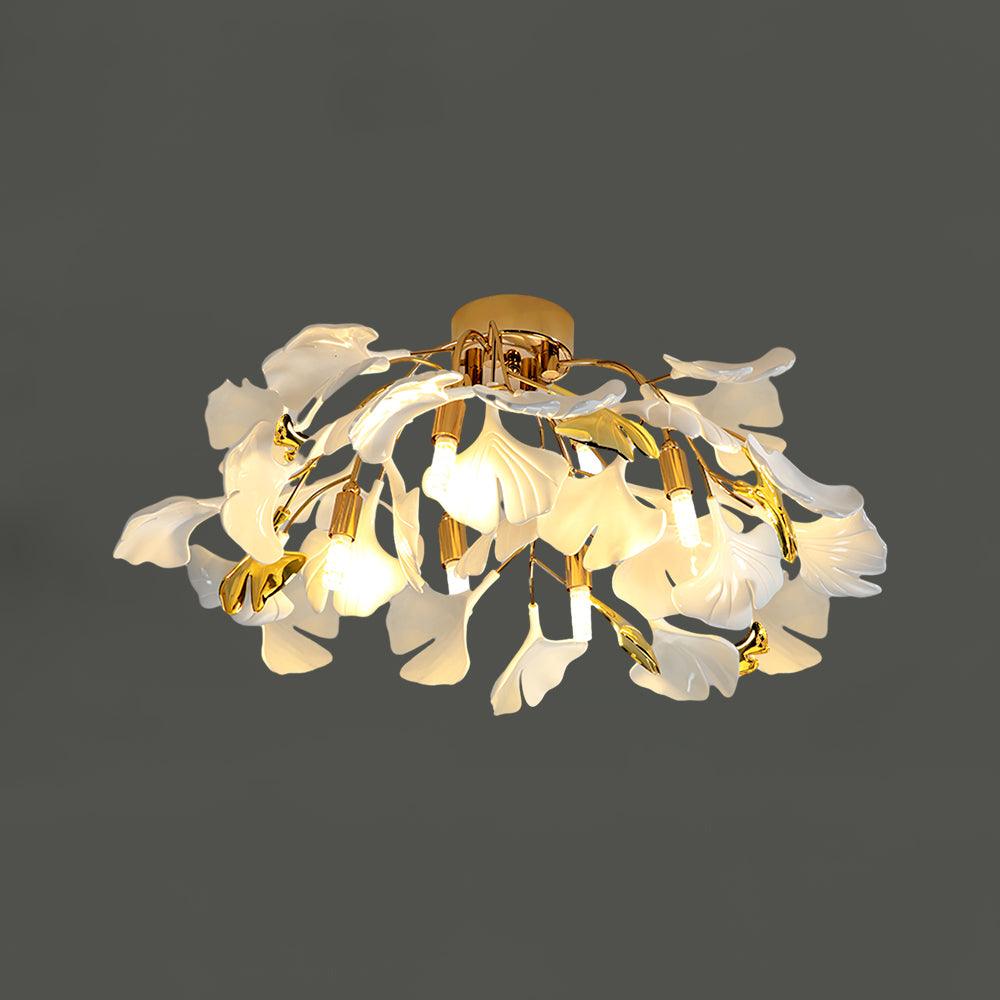 Callenne Plafonnier élégant en feuille de ginkgo