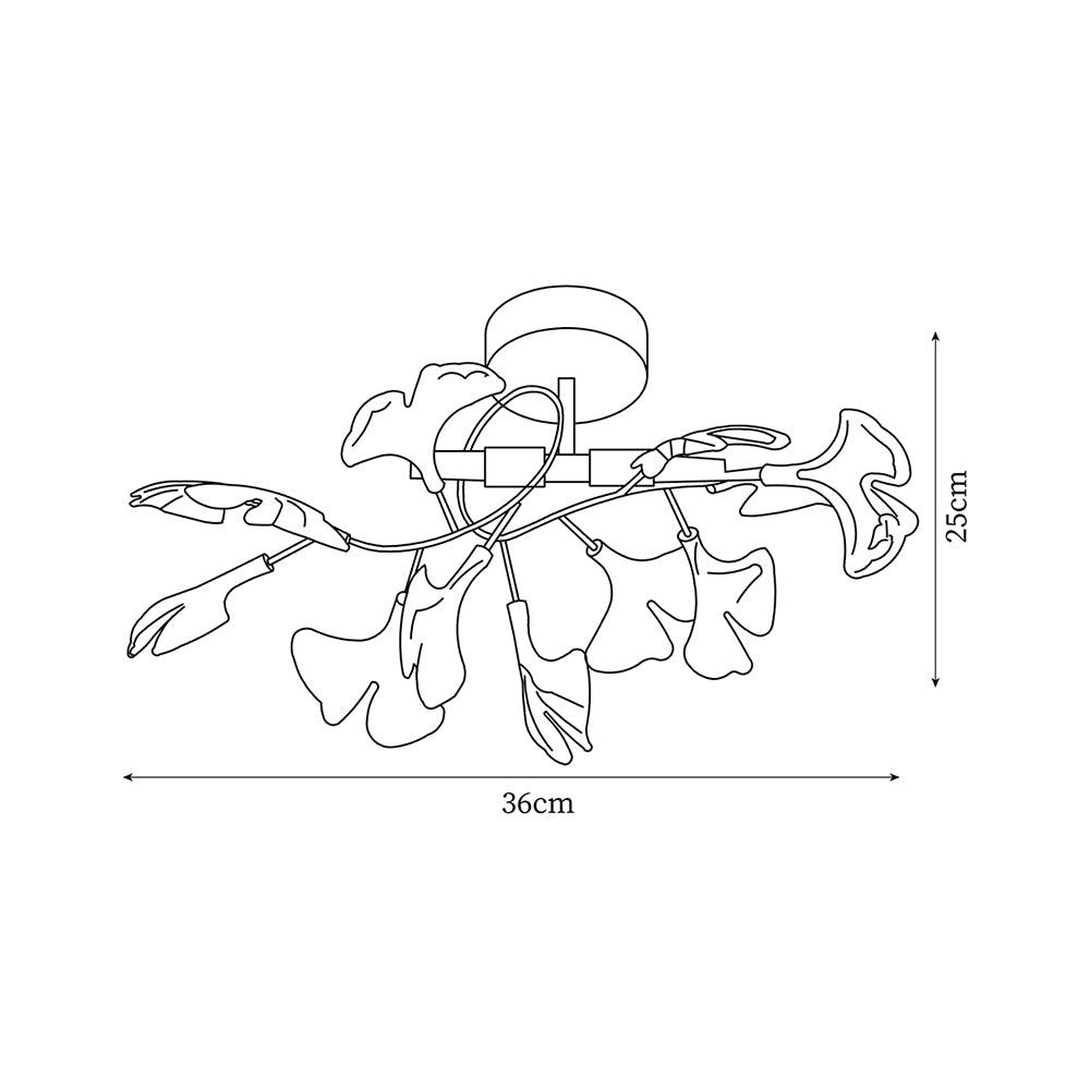 Callenne Plafonnier élégant en feuille de ginkgo