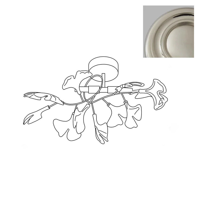 Callenne Plafonnier élégant en feuille de ginkgo