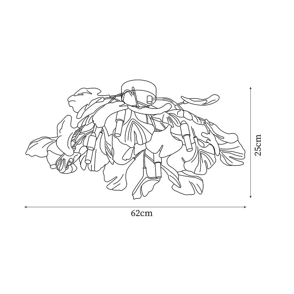 Callenne Plafonnier élégant en feuille de ginkgo