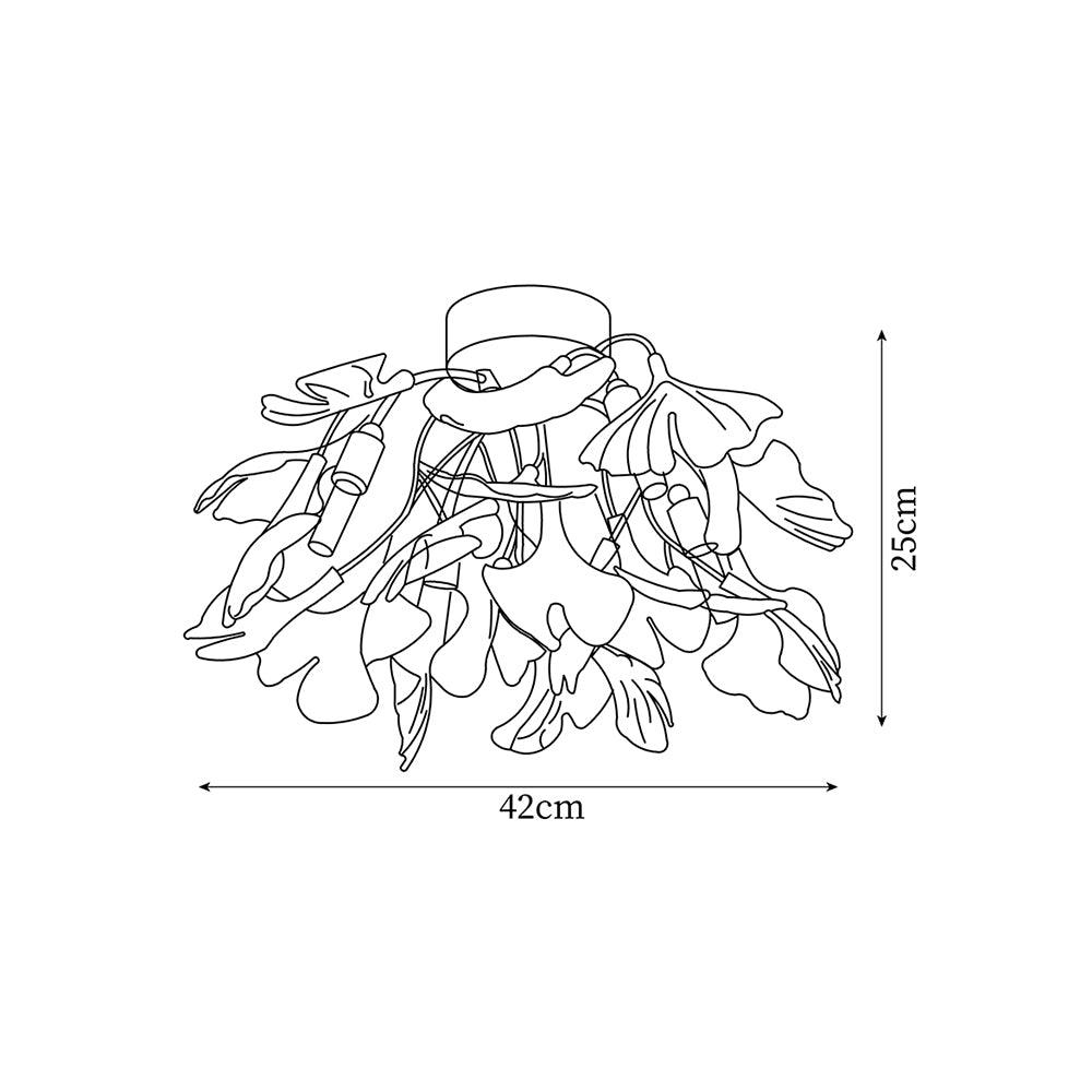 Callenne Plafonnier élégant en feuille de ginkgo
