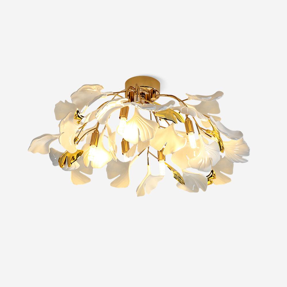 Callenne Plafonnier élégant en feuille de ginkgo