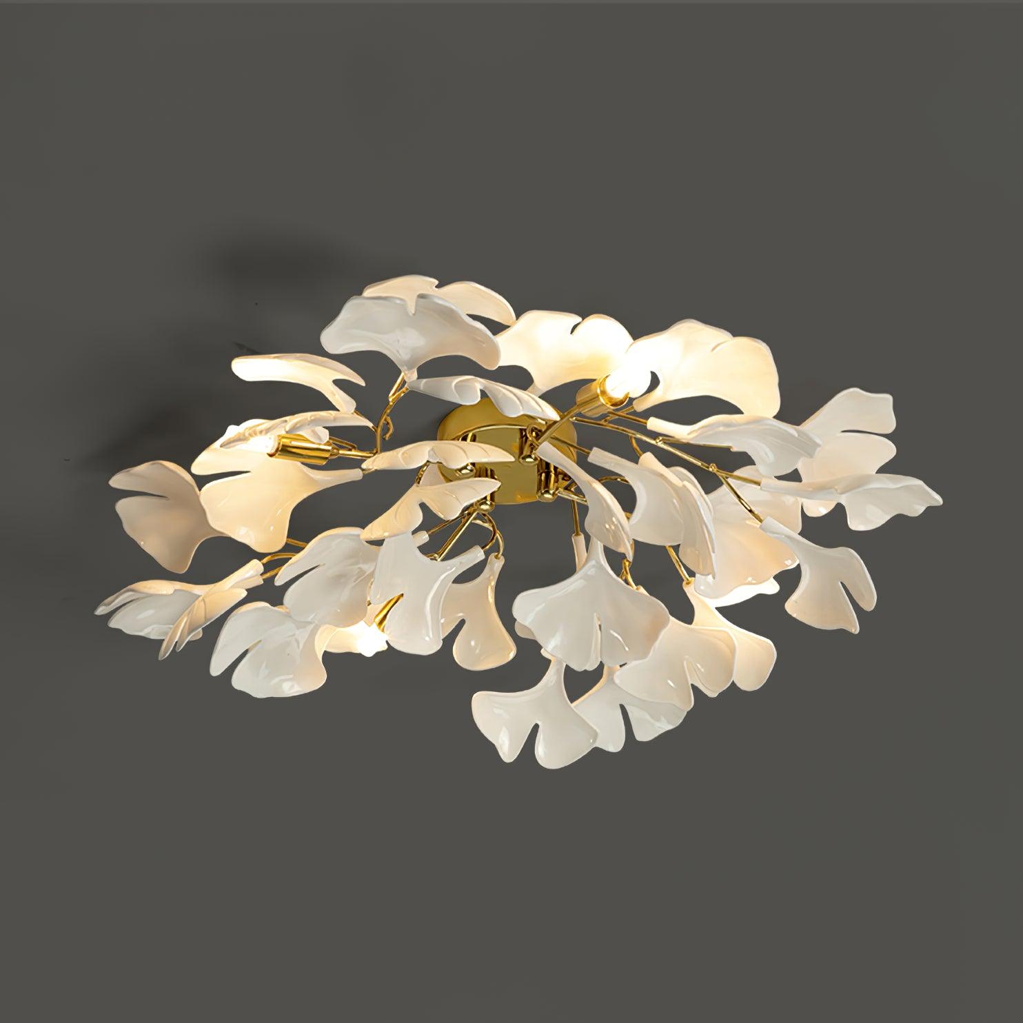 Callenne Plafonnier élégant en feuille de ginkgo