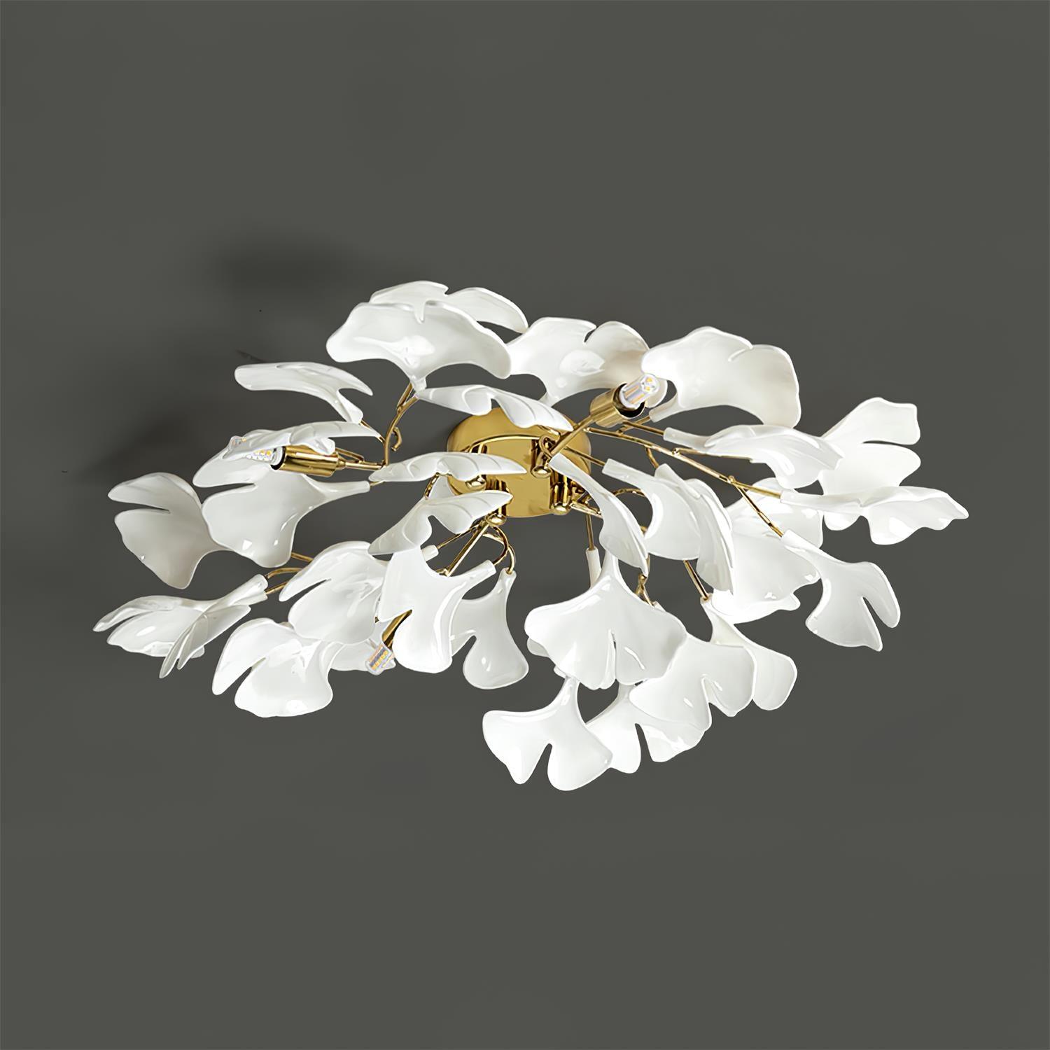 Callenne Plafonnier élégant en feuille de ginkgo